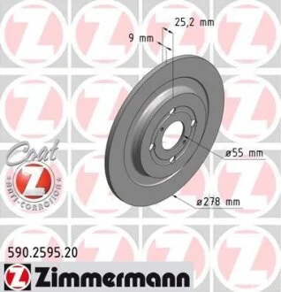 Диск гальмівний ZIMMERMANN 590.2595.20