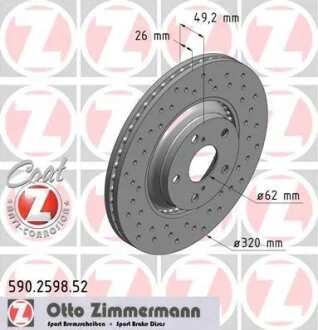 Диск гальмівний ZIMMERMANN 590.2598.52