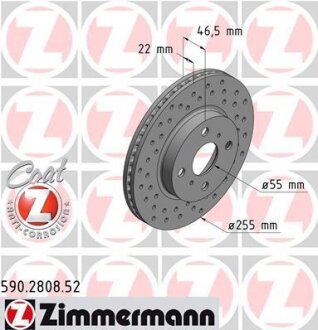 Гальмівний диск ZIMMERMANN 590.2808.52