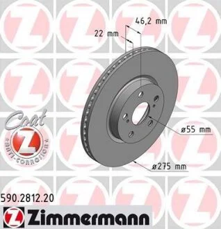 Диск гальмівний ZIMMERMANN 590.2812.20