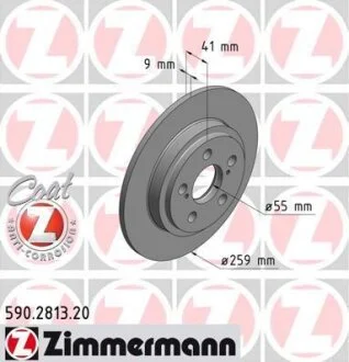 Диск гальмівний ZIMMERMANN 590.2813.20