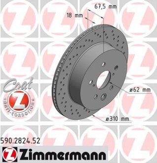 Диск гальмівний ZIMMERMANN 590.2824.52