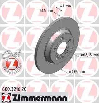 Диск тормозной ZIMMERMANN 600.3216.20