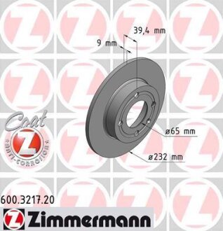 Гальмівний диск ZIMMERMANN 600.3217.20