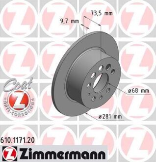 Диск гальмівний ZIMMERMANN 610.1171.20