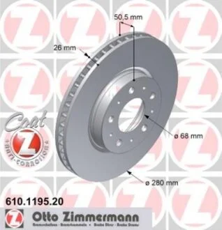 Диск гальмівний ZIMMERMANN 610.1195.20