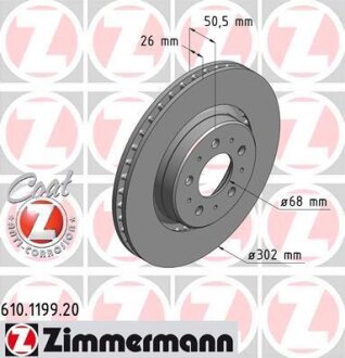 Диск гальмівний ZIMMERMANN 610.1199.20