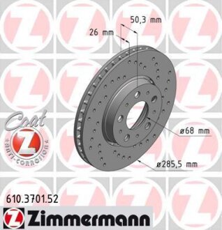 Диск гальмівний ZIMMERMANN 610.3701.52