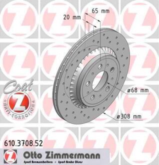 Диск тормозной VOLVO XC90 02- задн.вент. SPORT Z ZIMMERMANN 610.3708.52