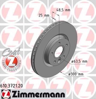 Гальмівний диск ZIMMERMANN 610.3721.20