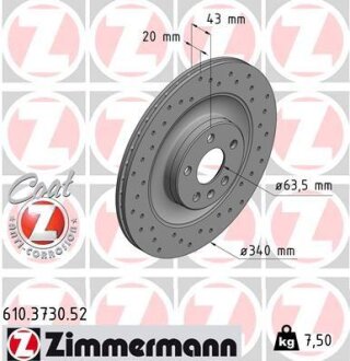Гальмівний диск ZIMMERMANN 610.3730.52